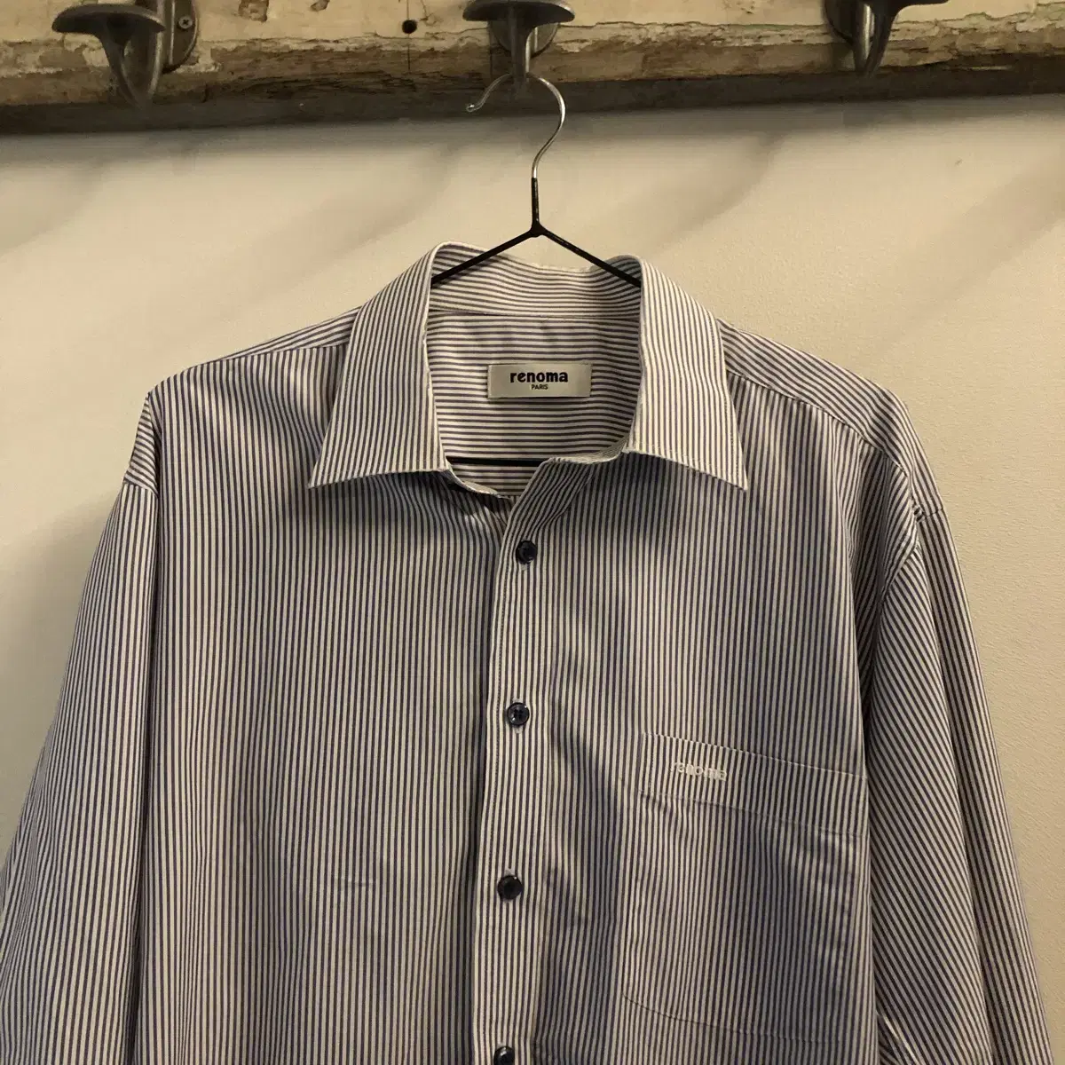 Vintage Renoma paris blue stripe shirt