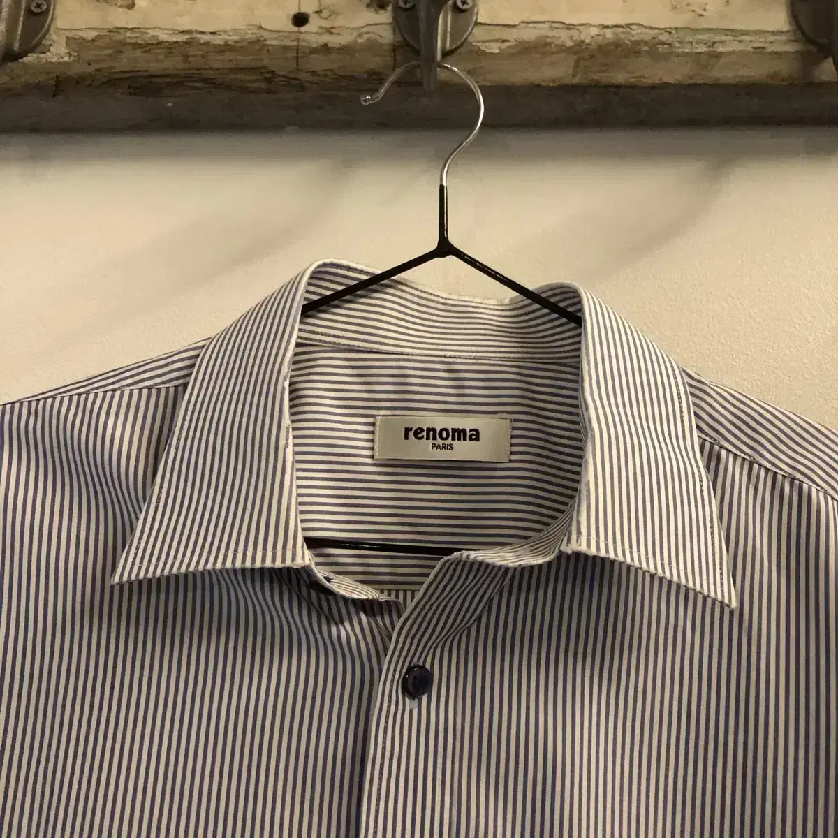 Vintage Renoma paris blue stripe shirt