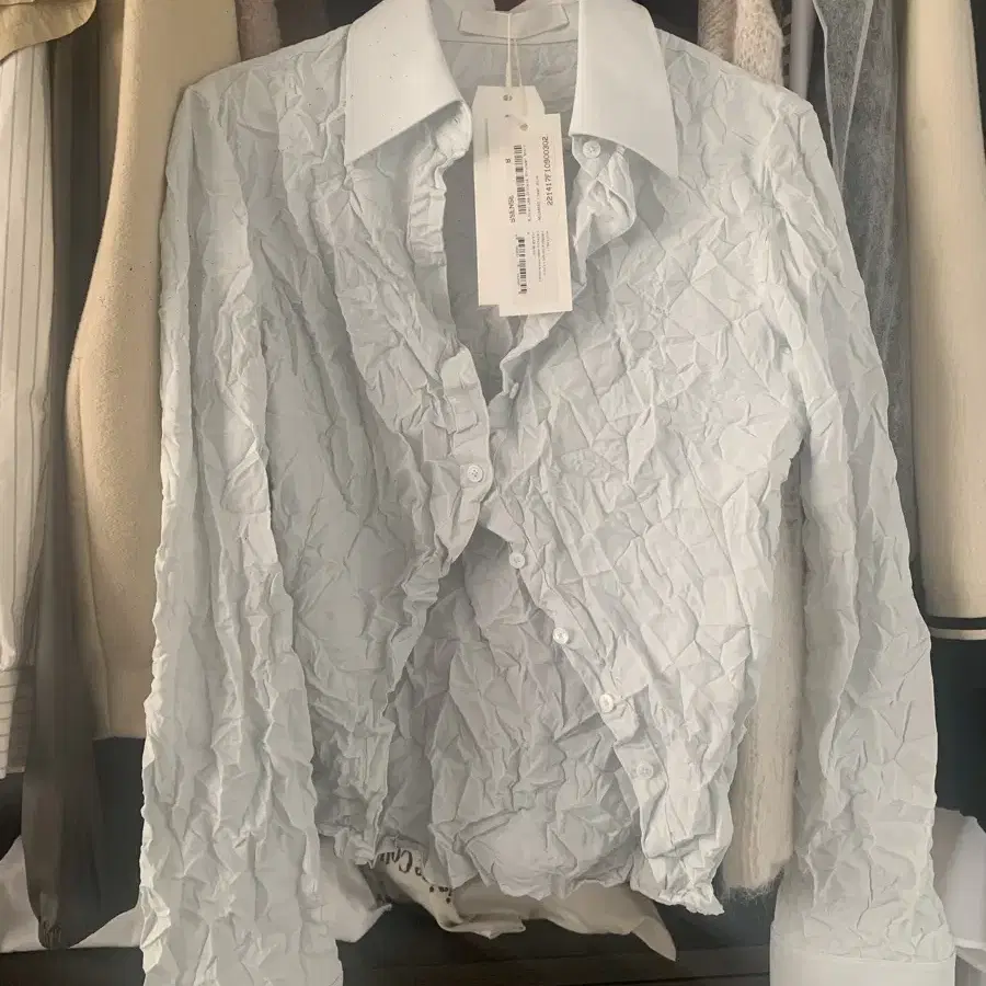 Dion Lee crinkle shirt (sky blue)