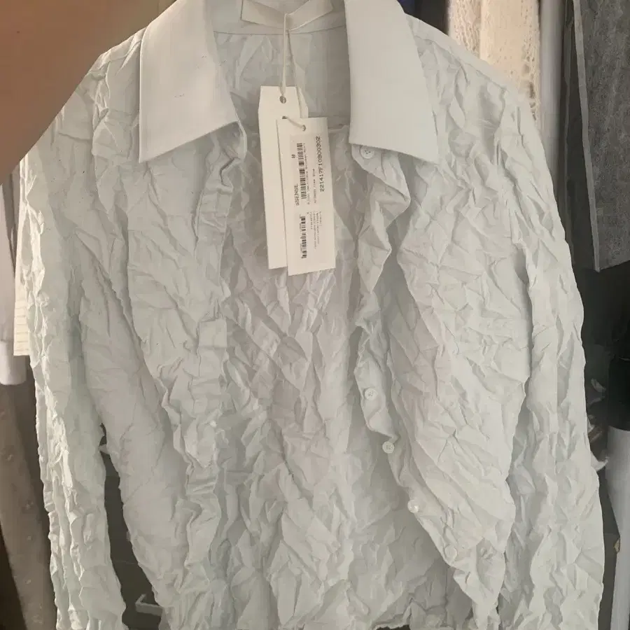 Dion Lee crinkle shirt (sky blue)