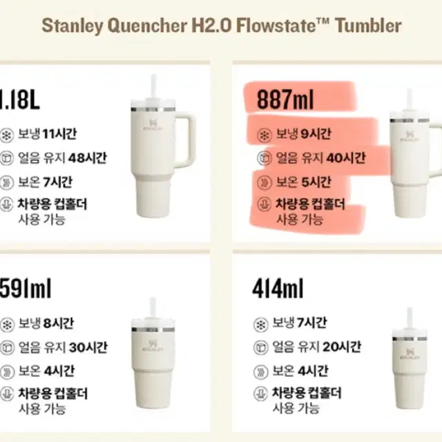 스탠리 887ml 크림 색상 판매합니다