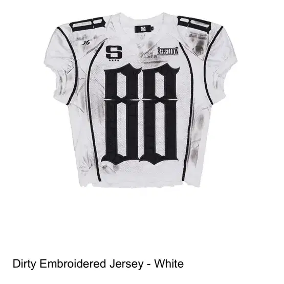 Dirty Embroidered Jersey - White 2size