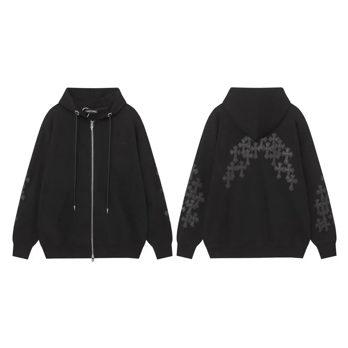 Black Casual Coat in Chrome Hearts