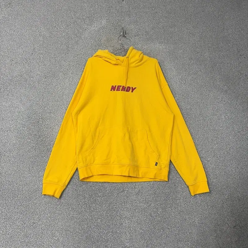 Noodly Printed Logo Overfit Yellow Hoodie L