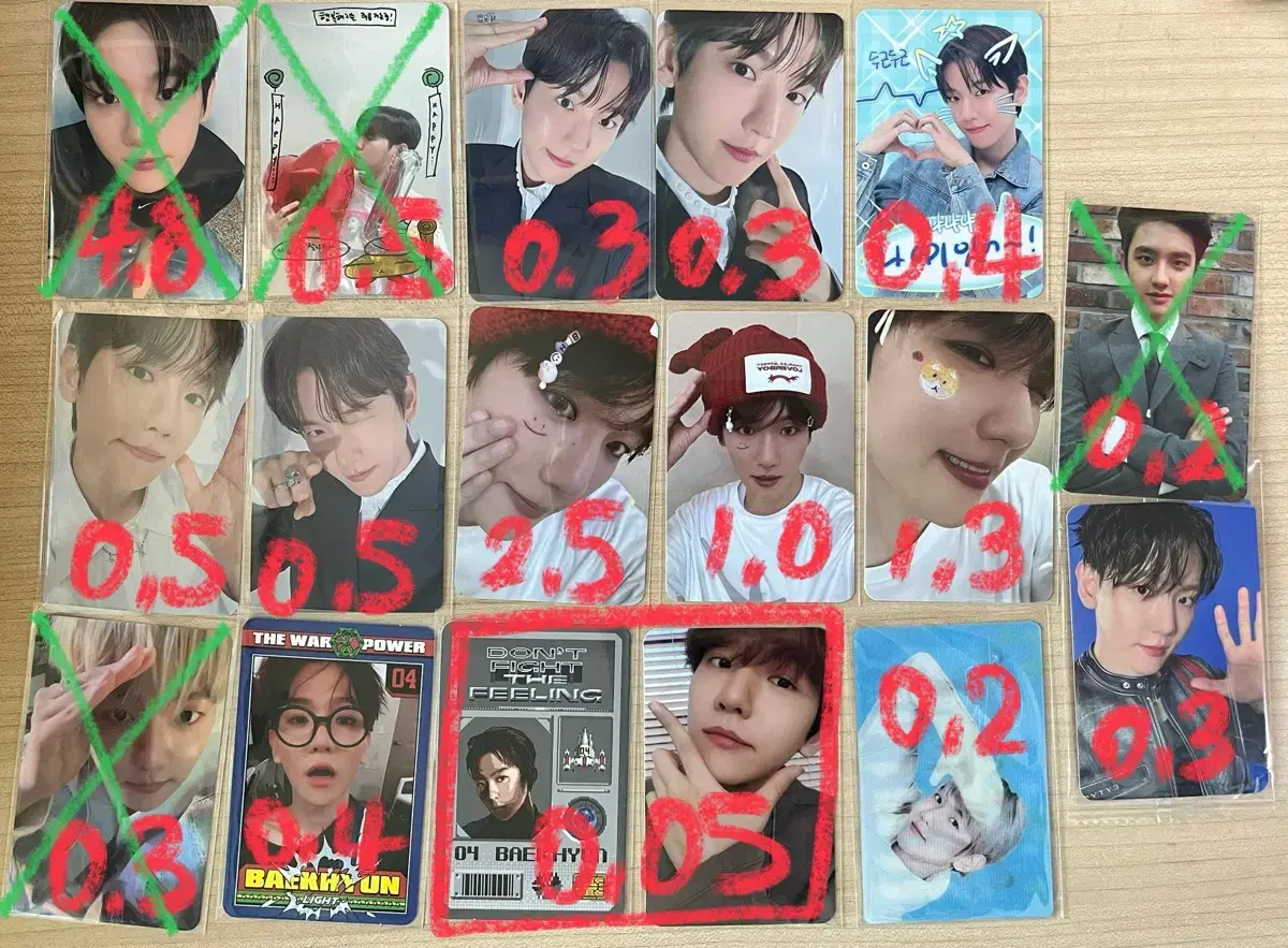 Exo Kyungkon baekhyun d.o. do kyungsoo suho sehun xiumin kai photocard WTS