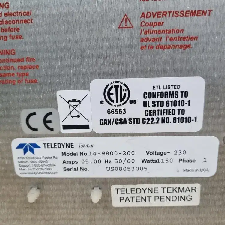 Teledyne Tekmar 14-9800-200