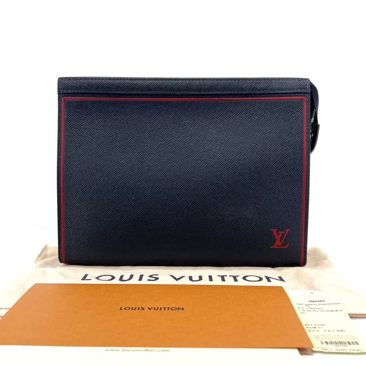 [Department Store Original] Louis Vuitton Taiga LV Logo Pochette Boyage Clutch Bag