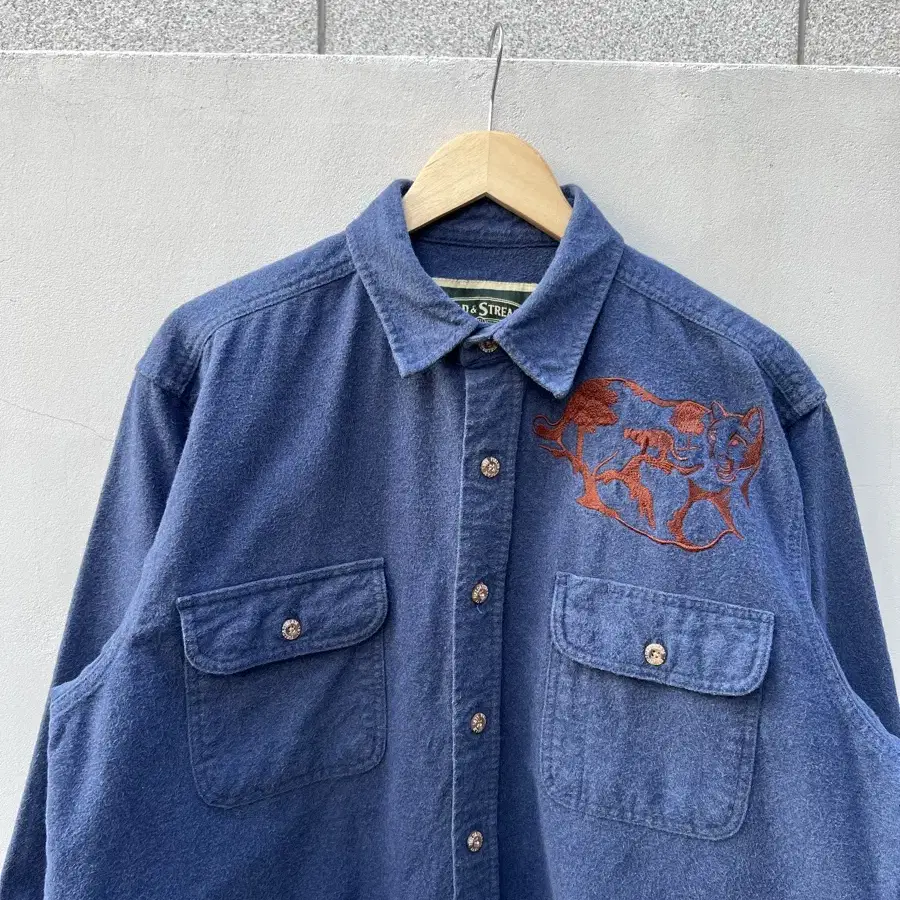 VINTAGE FIELD STREAM FLANNEL 빈티지자수셔츠