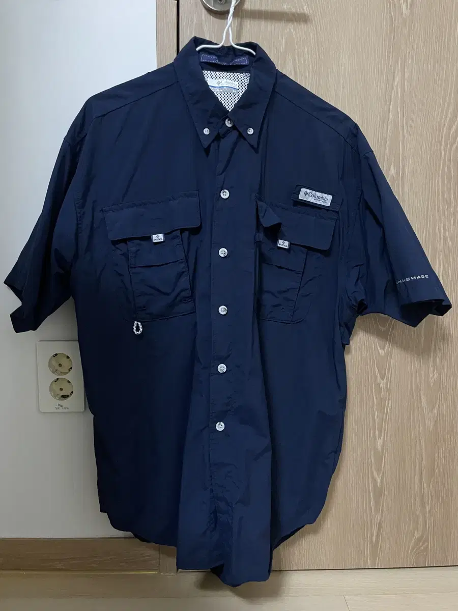 Columbia PFG Short Sleeve Shirt Navy Blue