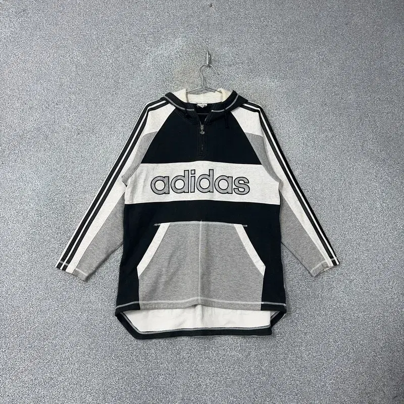 Adidas Three Stripes Y2K Vintage Old School Sweat Anorak Hoodie M-L