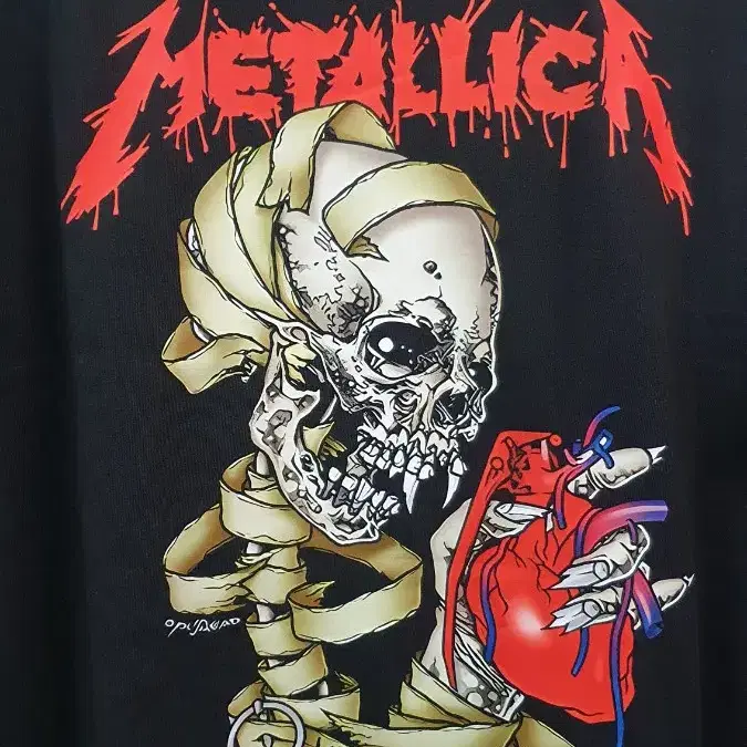 새상품)메탈리카(metallica)하트 고급양면프린팅 코튼반팔티셔츠L