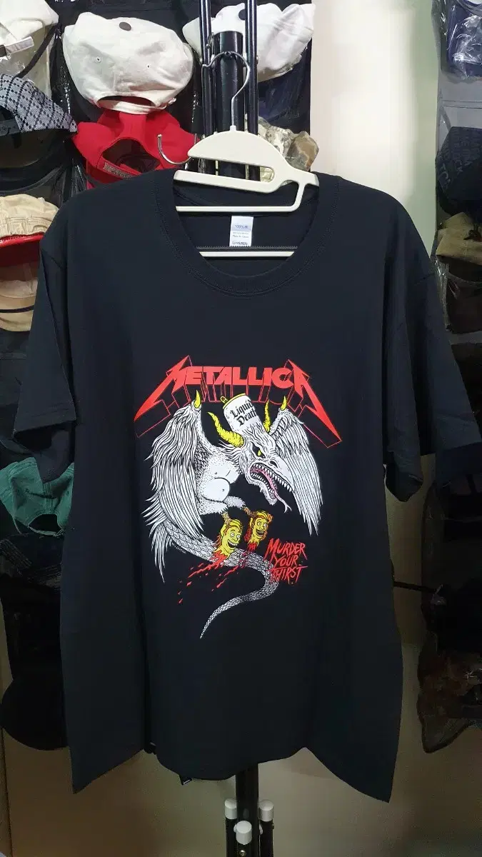 새상품)메탈리카(metallica)M72 고급양면프린팅 코튼반팔티L