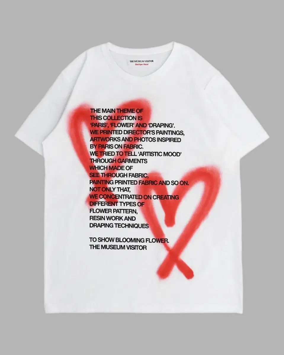 THE MUSEUM VISITOR HEART SPRAYED T-SHIRTS (WHITE)