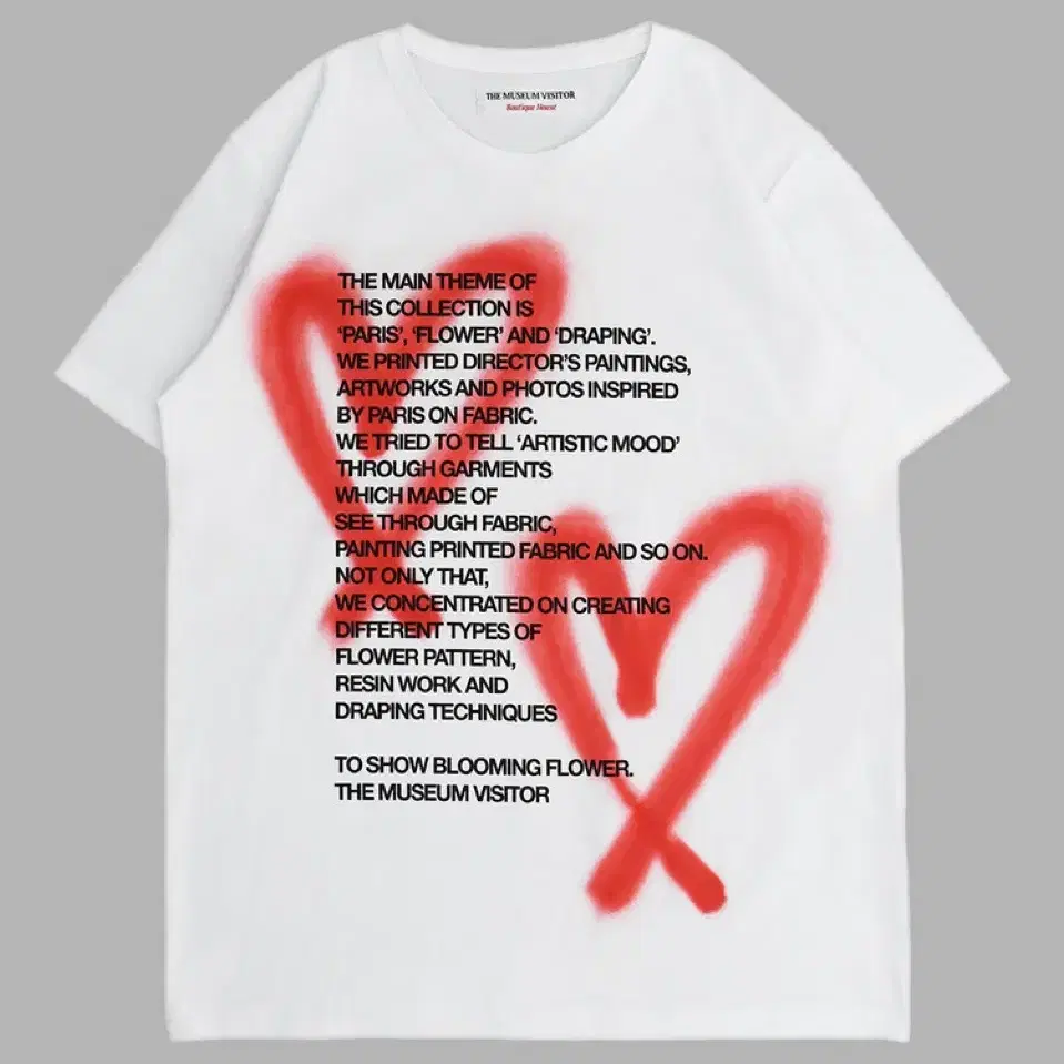 더 뮤지엄 비지터 HEART SPRAYED T-SHIRTS (WHITE)