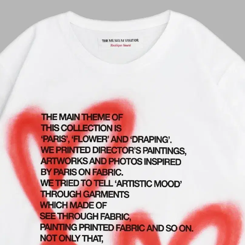 더 뮤지엄 비지터 HEART SPRAYED T-SHIRTS (WHITE)