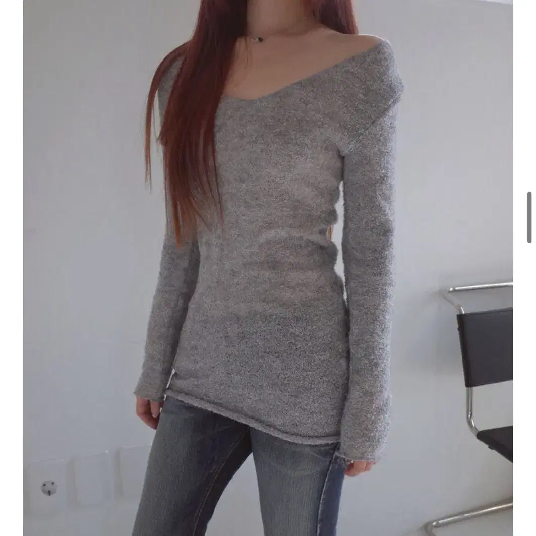 베이비랩 mohair long sleeve T grey