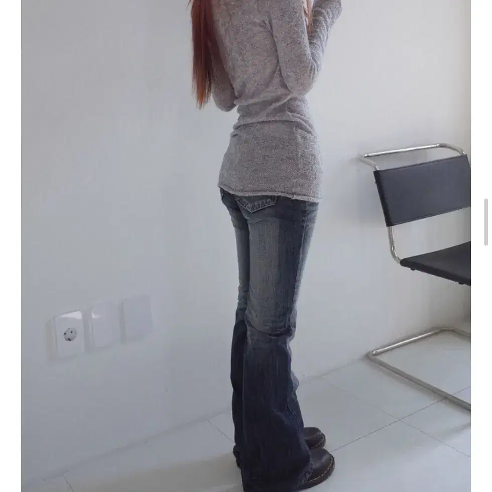 베이비랩 mohair long sleeve T grey