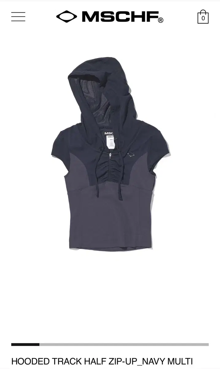 미스치프 HOODED TRACK HALF ZIP-UP NAVY