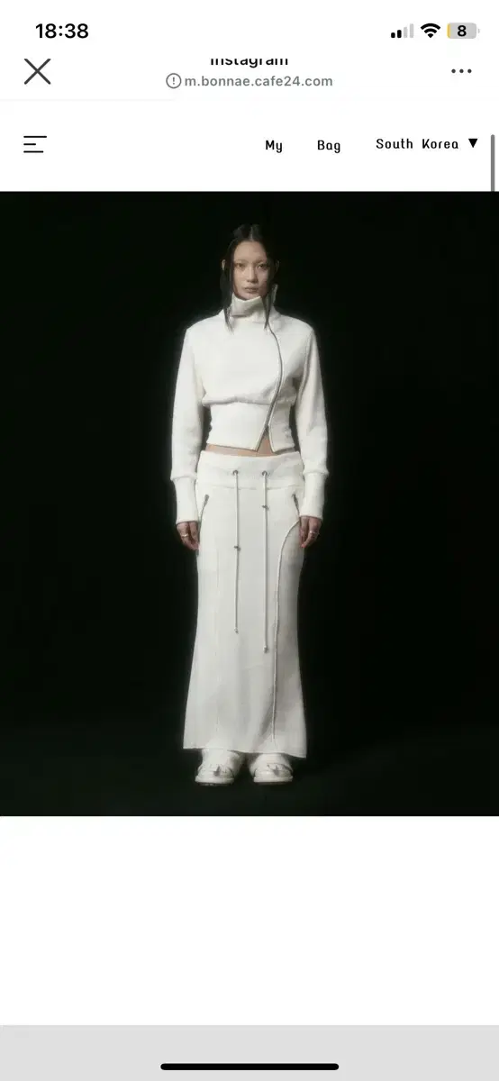 본네 wool skirt white 롱스커트