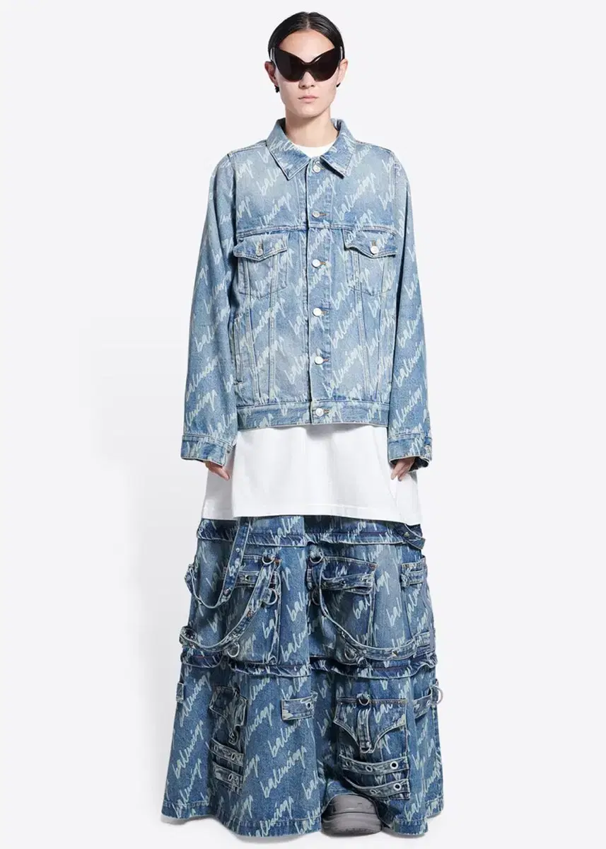 Balenciaga / All-over logo denim jacket / FR42