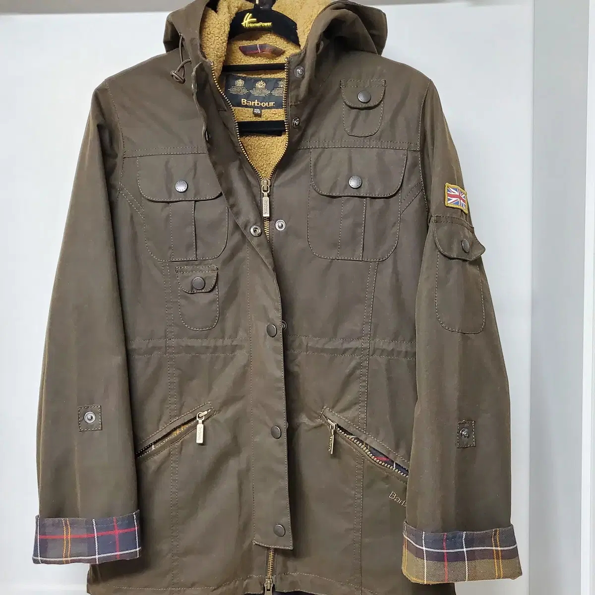 정품 바버 Barbour 윈터 포스 파카 유니언잭 패치