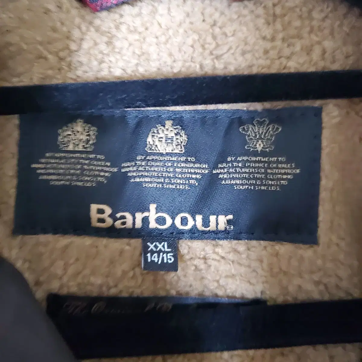 정품 바버 Barbour 윈터 포스 파카 유니언잭 패치