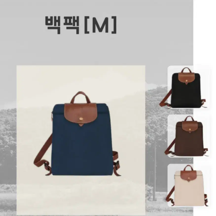 [정품] 새상품 롱샴 longchamp 백팩 M 사이즈 롱샴 르 플리아쥬