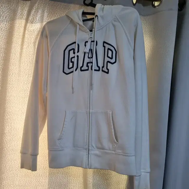 Gap 갭 기모 화이트 후드집업