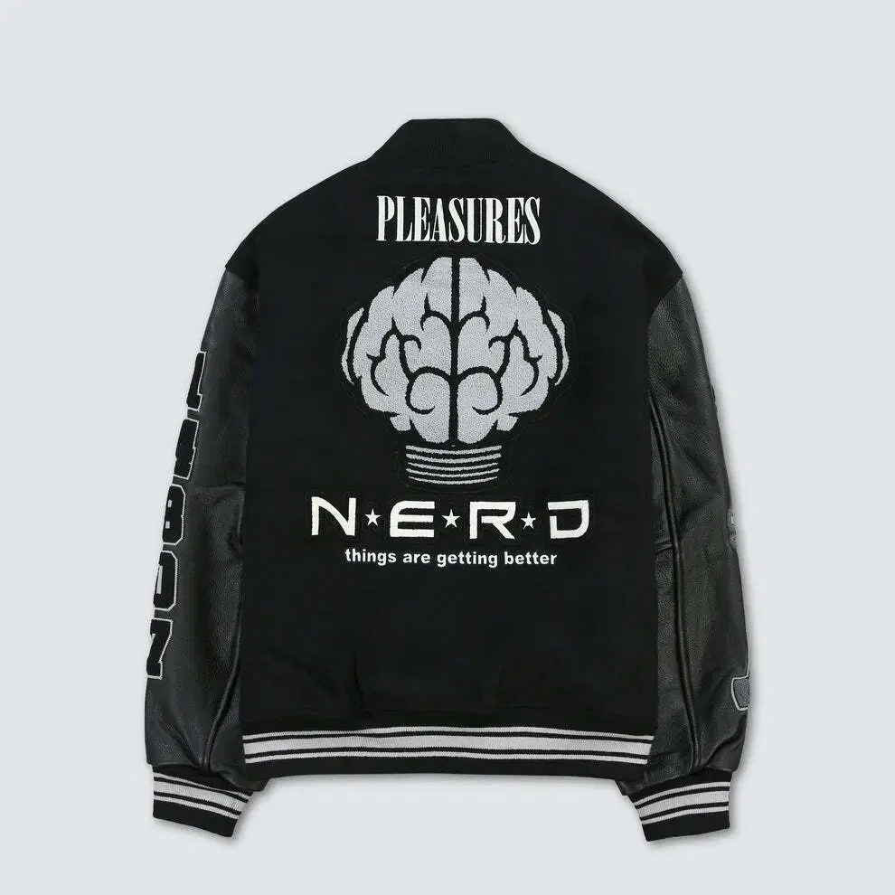 Pleasers X NERD Neptunes Collaboration Varsity Jacket Stadium Jacket Black L