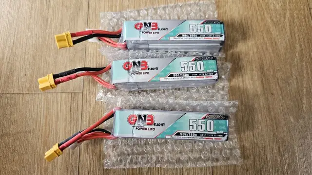 GNB 3S 11.1V 550mAh 90C 180C LiPo 배터리3개