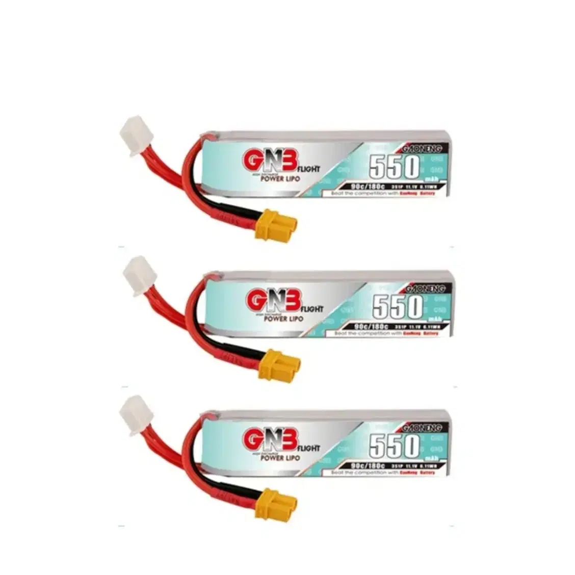 GNB 3S 11.1V 550mAh 90C 180C LiPo 배터리3개