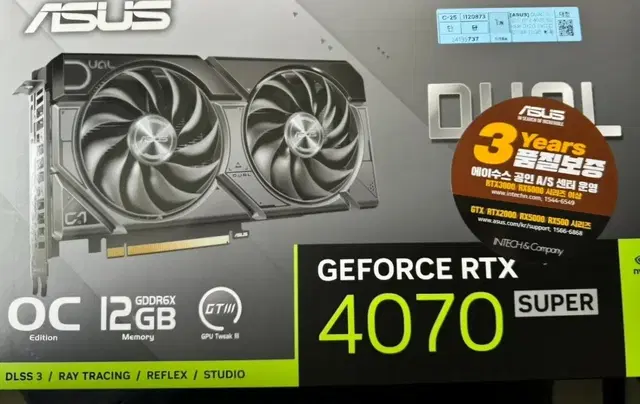 [미개봉] 지포스 RTX 4070 SUPER DUAL O12G OC D6