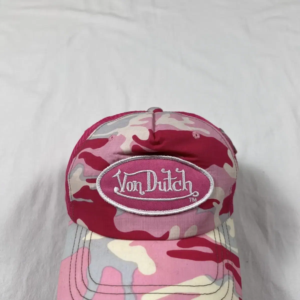 본더치 von dutch 로고 카모 매쉬캡