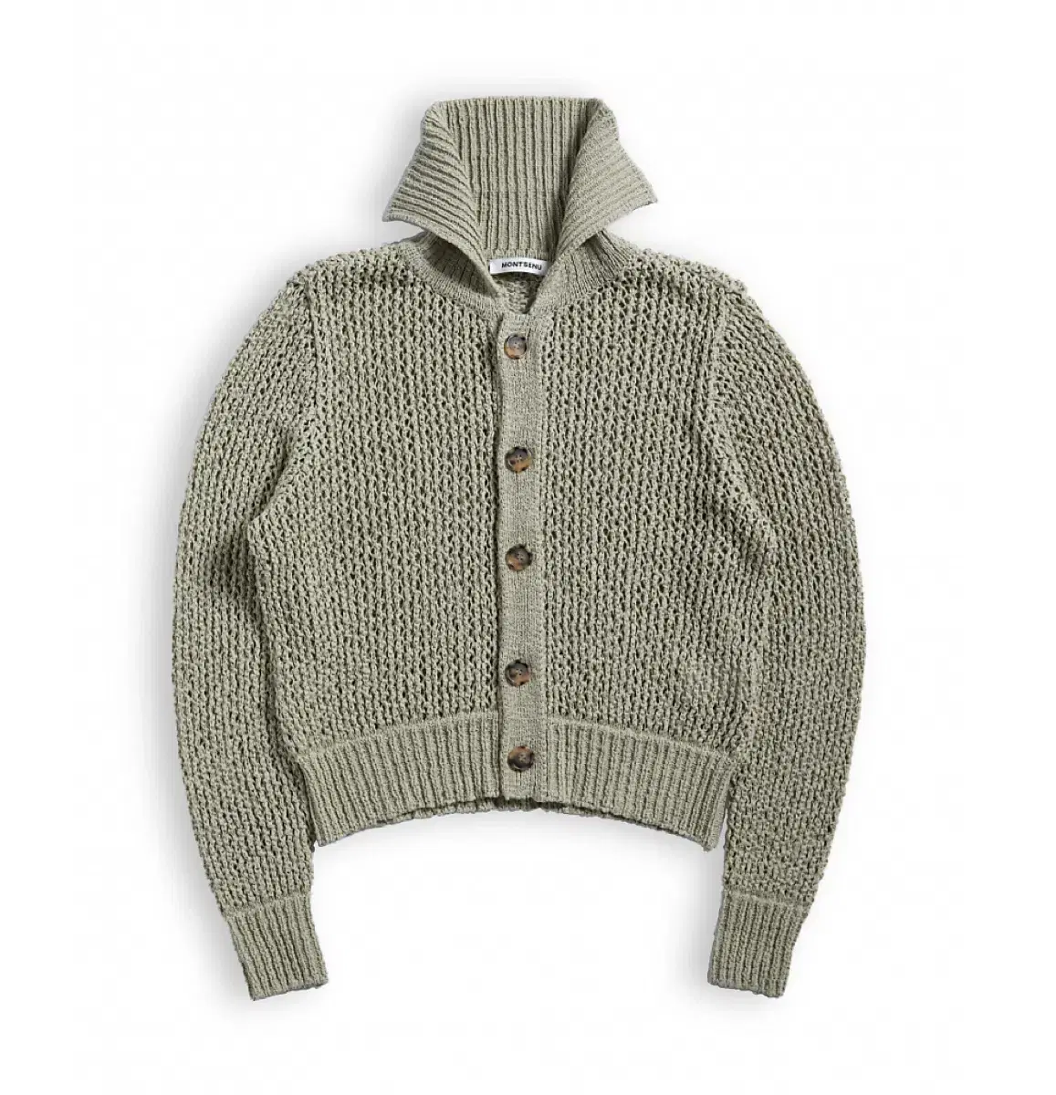 Montsenou Crochet Knit Cardigan Green