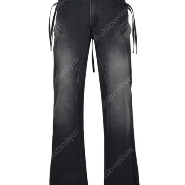 L)) PULL BACK DENIM PANTS black