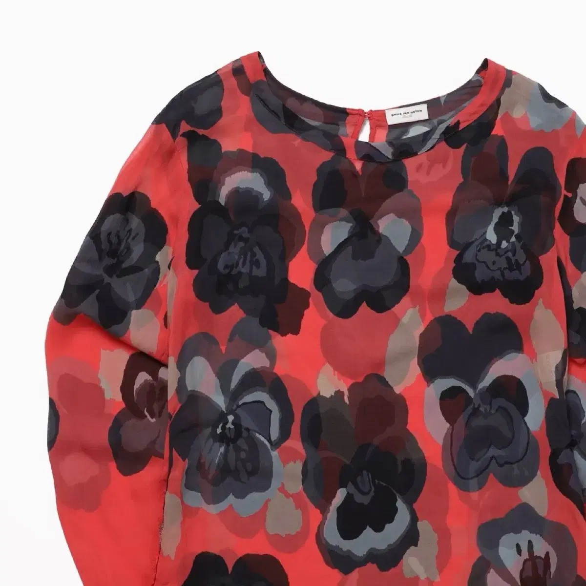 Dries Van Noten Flower Silk Blouse