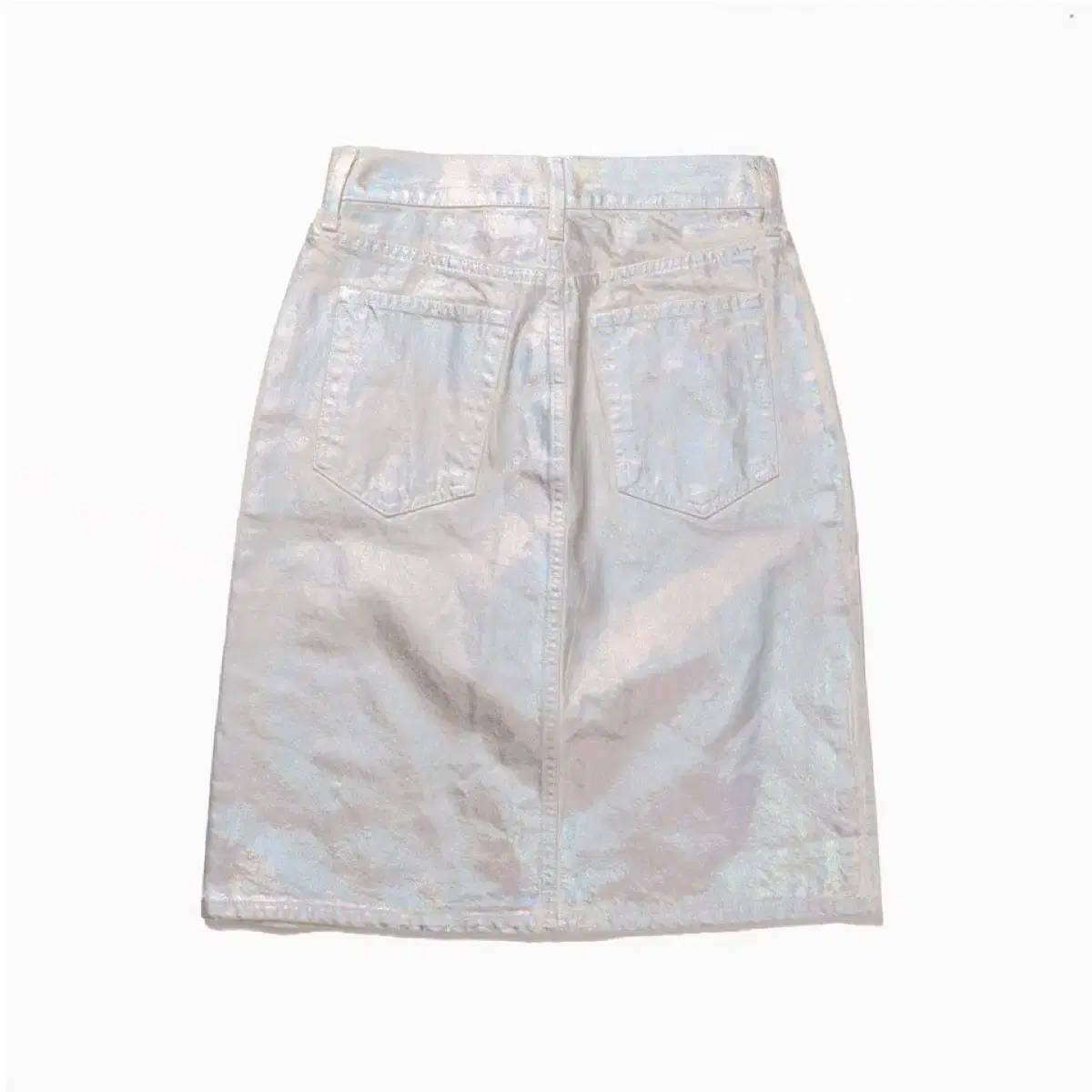 HELMUT LANG Factory Metallic Denim Skirt