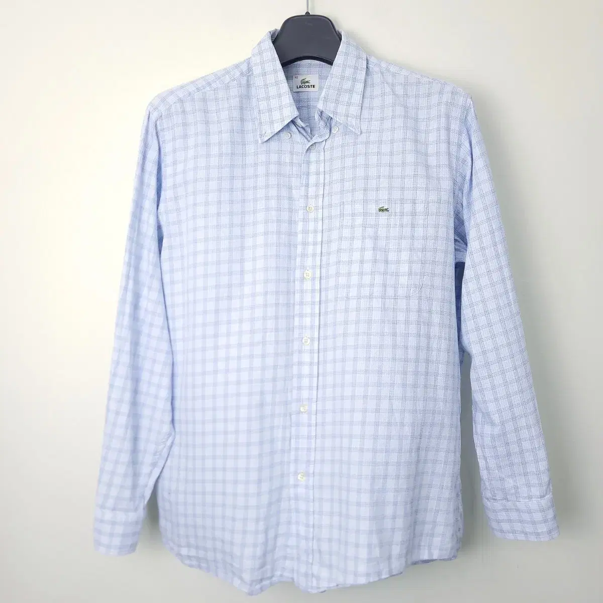 Men's Lacoste Shirt Light blue check with san and pleasant fabric sells.