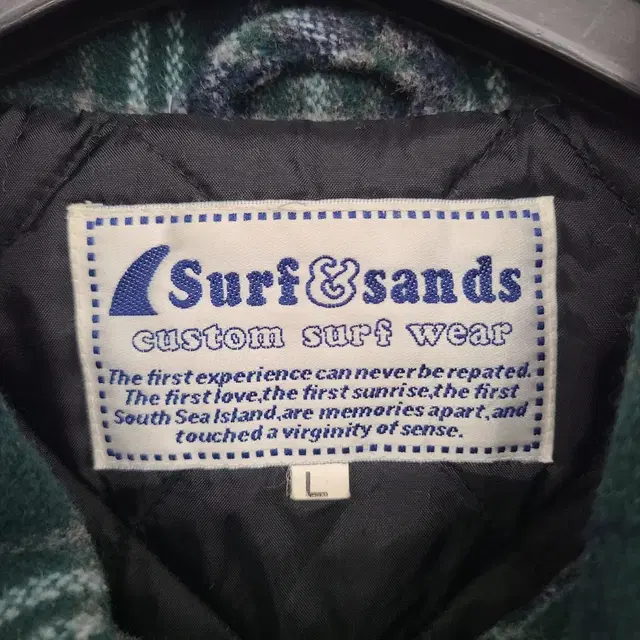 [105/XL] Surf & sands 모직 체크 집업 누빔 자켓