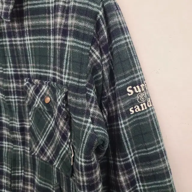 [105/XL] Surf & sands 모직 체크 집업 누빔 자켓