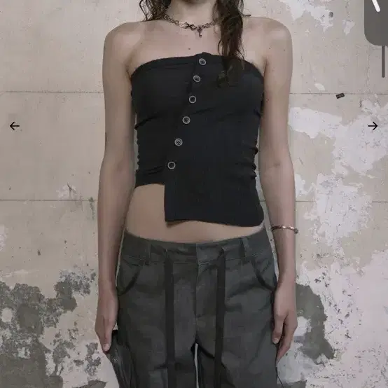 보헴서 보헤미안서울 OBLIQUE BUTTON BUSTIER, CHARC