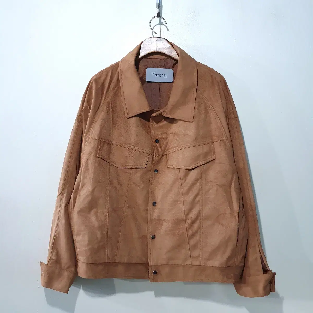 FW New Item) Suede Balloon Trucker Jacket 4color