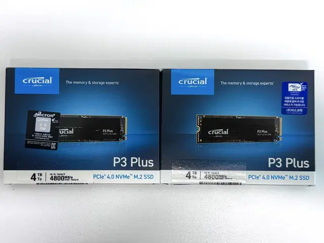 Crucial MVMe 4TB P3 plus 4800 MB X 20개