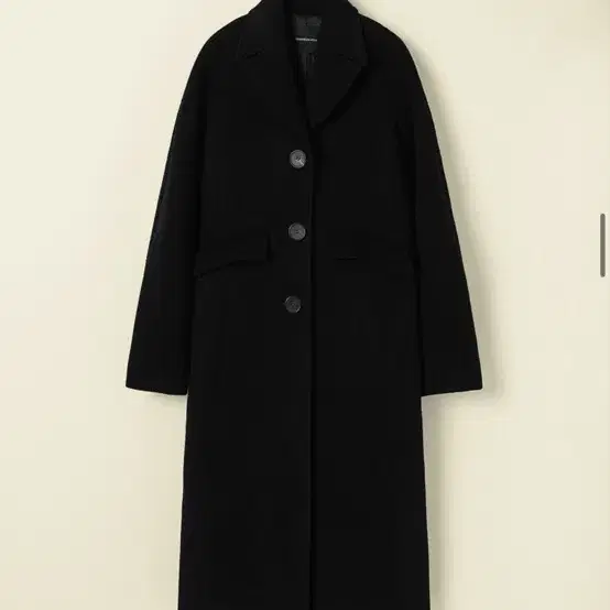 킨더살몬 코트 Fine Wool Shaped Coat Black