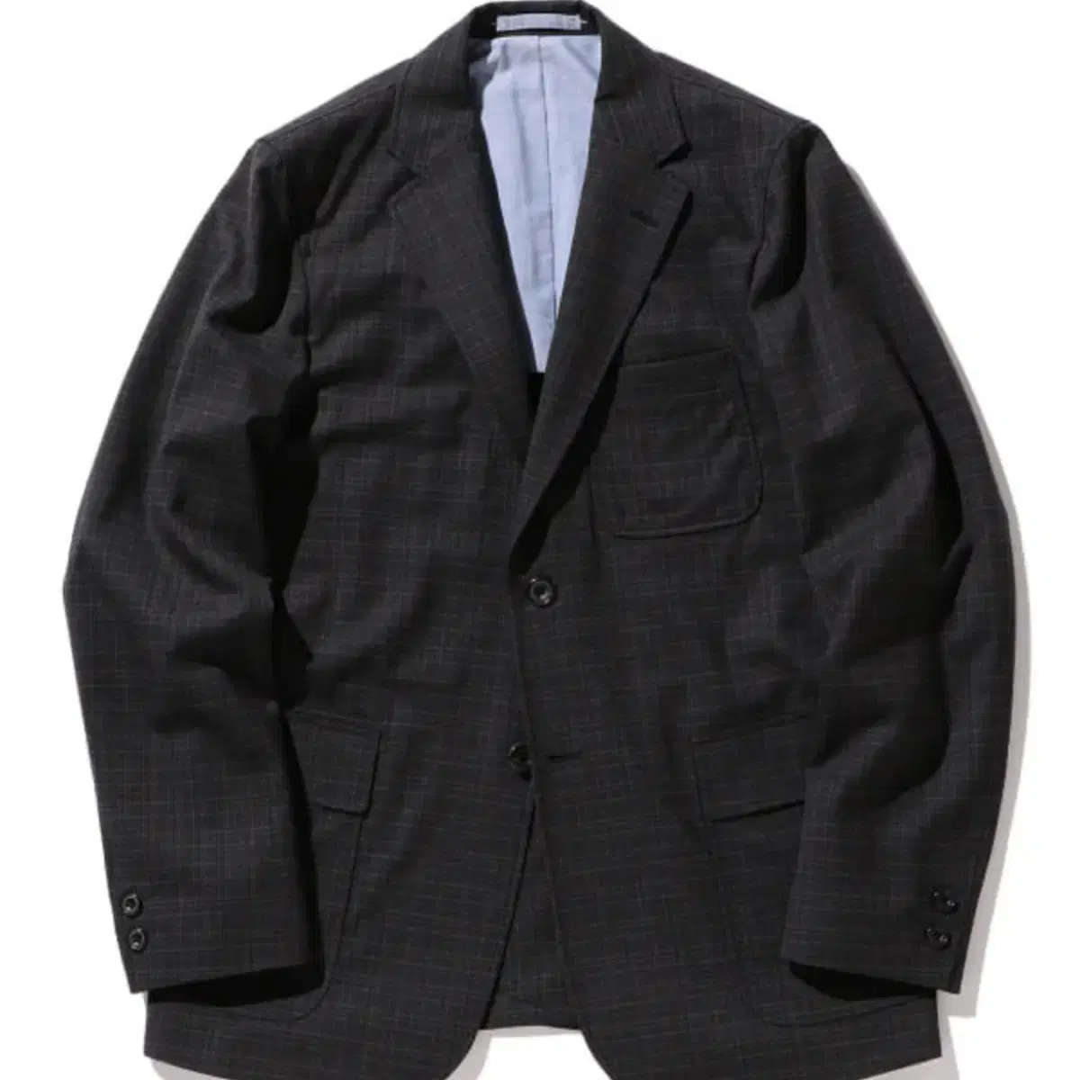 Beams Plus 3-button wool check jacket blazer charcoal size M for Sale