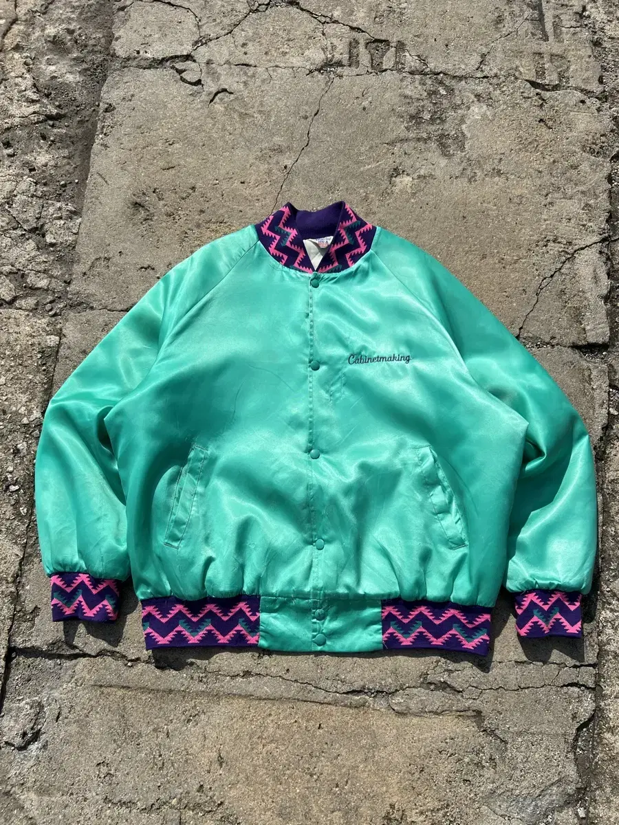 1990s WESTARK SATIN 90s Nylon Varsity Jacket