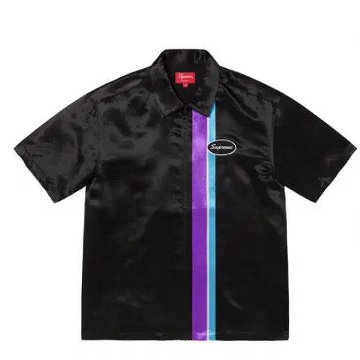 Supreme Satin Zip-up S/S Work Shirt Black 22SS