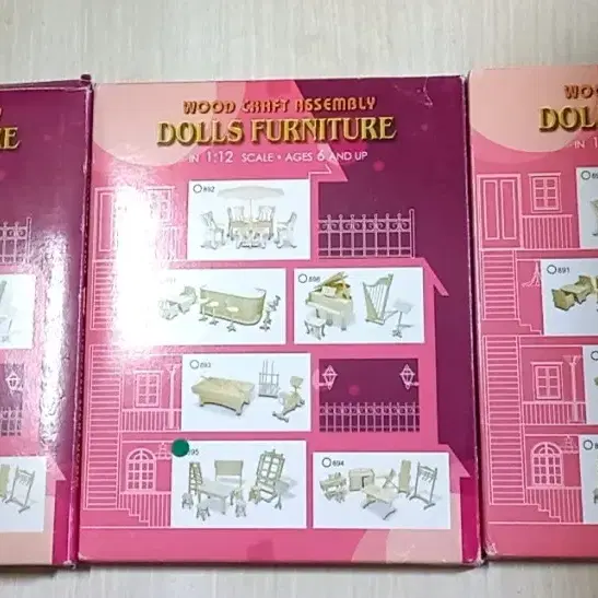 DOLLS FURNITURE 1:12 나무 모형 만들기 3종 일괄