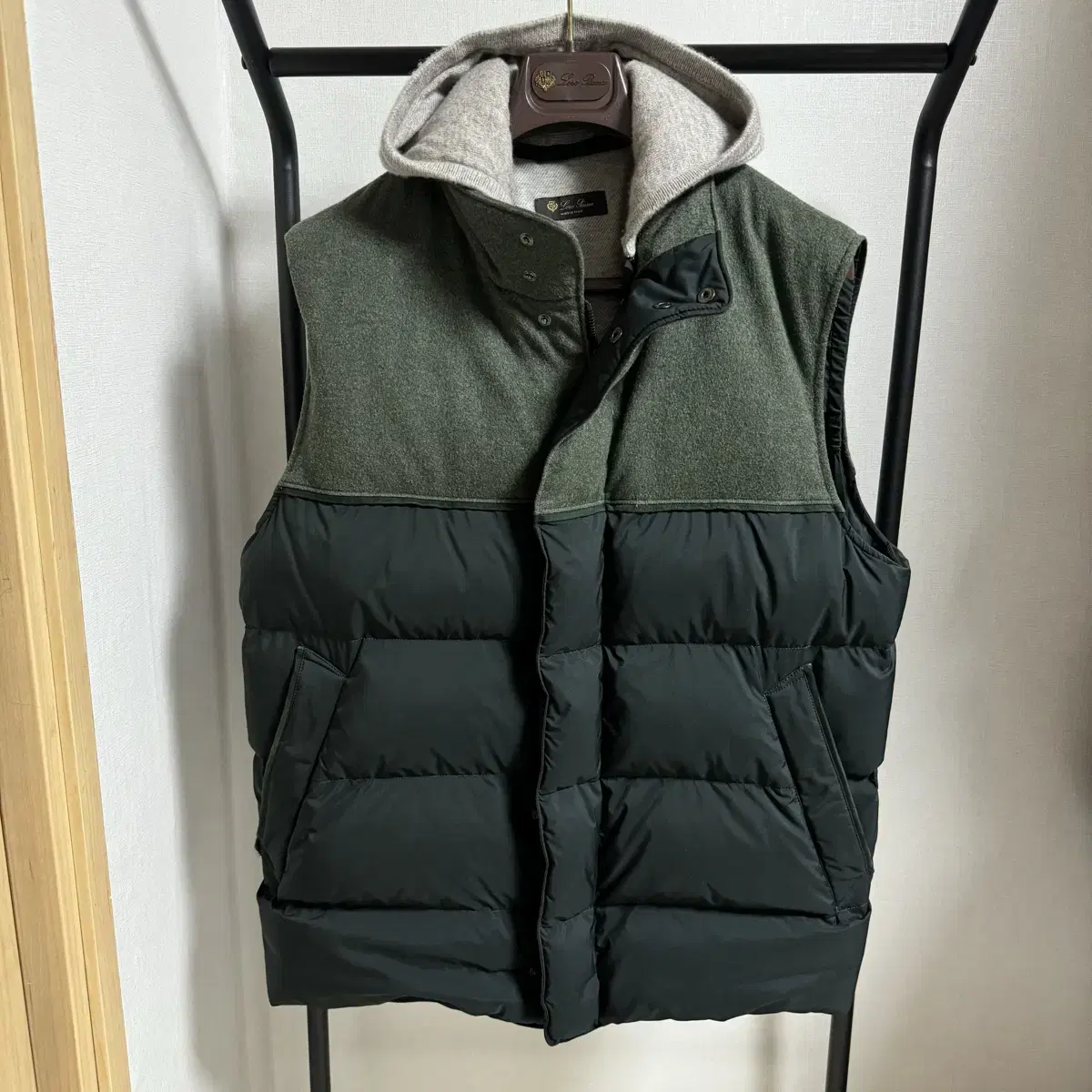 Loro Piana Padded Hooded Vest Green