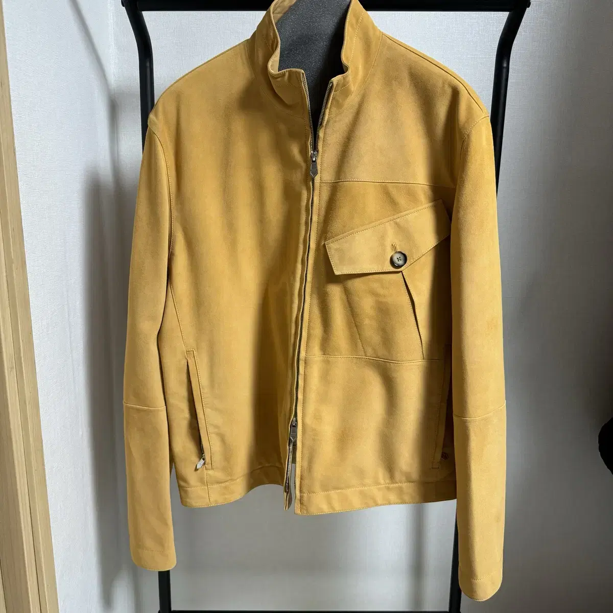 Hermès Leather and suede jacket yel